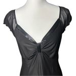 Bisou Bisou  Intimates Black v - Neck Top with Sheer Details Sz Large Photo 3
