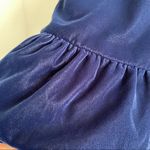 J.Crew Blue Velvet Skirt Pockets Ruffle Hem Stretch Waist Pull-on Lined Preppy Photo 4