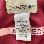 Catherines Plus Size 4X Burnout Velvet Floral Tunic Top Burgundy Red Dressy Long Sleeve Photo 5