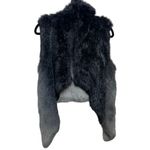 Yves Salomon Grey Black Ombre Rabbit Fur Vest Sz. 36 (US 4) Gray Photo 2