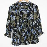 Karl Lagerfeld NEW  Paris button-front floral print‎ shirt, S, black+ Photo 0