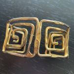 Vintage Gold Tone Geometric Cuff Bracelet Photo 2