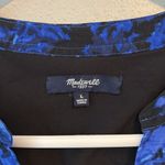 Madewell  Director Silk Shift Dress Mini Floral Blue Black Large Photo 5