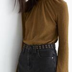 Madewell  Rigid Denim A-line Skirt black mini grommet Photo 1