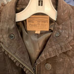 Powder River Outfitters Brown Western Leather Jacket Boho Conch Tribal Suede Photo 7