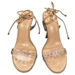 Schutz RHEA SANDAL HONEY BEIGE CRYSTAL STRAPPY HEELS SHOES 8 Photo 2