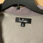 Lulus Cardwell Flounce Sleeve 3/4 Sleeve Wrap Dress Grey Medium Photo 4