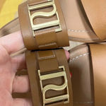 ASOS sandals River Island Double Strap Sliders slides flats brown nude gold Photo 3