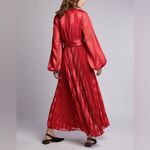 Alexis  Salomo V-neck Geo Striped Pleated Maxi Dress Photo 2