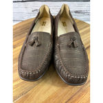 Women's SAS Brown Alligator Print Loafers 11.5 Photo 2