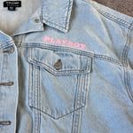 PacSun PLAYBOY x  Cropped Frayed Hem Denim Jacket SIZE M/L Photo 2