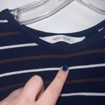 Rebecca Taylor white shirt with brown and white stripes t-shirt Photo 1