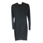 Jennifer Lopez Bodycon Dress Waterfall Neckline Long Sleeve Stretch Gray S Photo 1