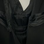 BCBGMAXAZRIA Black Silk Chiffon Ruffle Satin Empire Waist Cocktail LBD Dress Photo 15