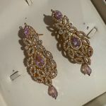 Indian Pakistani Gold and Pink Jewelry Set Photo 5
