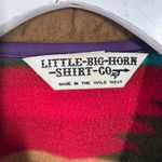 Little Big Horn Shirt Co. Sweater Women L Aztec Suede Collar USA Fleece Navajo Blue Size L Photo 9