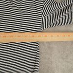 Free People  Beach Navy Blue Striped Shirt Women's Small Half Sleeve Slit Photo 4