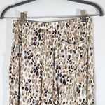 Olivaceous  Cream Leopard Print Cropped Joggers with Raw Edge Accents Size Small Photo 5