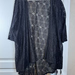 LuLaRoe  Lindsey Black Lace Kimono High Low Open Cardigan Size Med EUC #2025 Photo 0