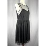 LC Lauren Conrad Lauren Conrad Black Dotted Tulle Overlay Dress Size 14 Dark Romantic Event Glam Photo 1