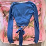 Out From Under Urban outfitters blue long sleeve wrap tie top Photo 5