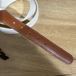 Coach Vintage Genuine Leather & Linen Belt Size 38/95 cm Style 3815 Tan Brass Photo 5