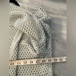 Nicole Miller Artelier  Size S Light Blue Open Front Mesh Knit Pocket Cardigan Photo 6
