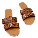 J.Crew Tortoise Print Beachside Slide Sandals Pool Beach Flat Slides Size 9 NEW Photo 0