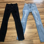 Aeropostale  Black & Blue Denim High Rise juniors Jeans Women's Sz 0 & 00‎ Long Photo 0