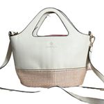 Nanette Lepore white and tan woven detail shoulder bag Photo 0