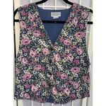 Banana Republic Vintage Safari & Travel Floral Cotton Denim Printed Jean Vest M Photo 0