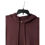 Chaser  XS Waffle‎ Knit Hoodie Pullover Maroon Cozy Minimalist Loungewear Comfy Photo 9