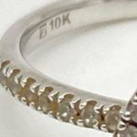 10K W/Gold Quartz Teardrop Halo Ring Gold Photo 1