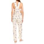 We Wore What From Me To You White Blue Floral Linen-Blend Overalls M Photo 1