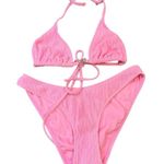 Wild Fable Size M Butterfly Charm Bikini Set Hot Pink Ribbed Dopamine Barbiecore Photo 1