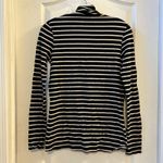 AG Adriano Goldschmied Black White Stripe Turtleneck Long Sleeve Top Small Photo 1
