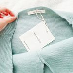 Kfashion Kpop Y2K Dusty Blue Halter Off Shoulder Winter Knitted Cardigan Top Size XS Photo 4