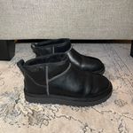 UGG  Leather Ultra Mini Boots Black Photo 3