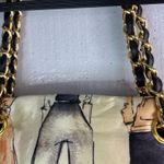 DSW Black and Gold Satin Shoe Fashion Shoulder Bag with Chain Strap Photo 2