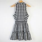 Anthropologie  Black and White Belted Checkered Mini Dress Photo 2
