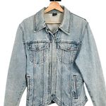 Harley Davidson Vintage Embroidered Logo Zip Up Denim Jacket Jean Trucker 90's Photo 3