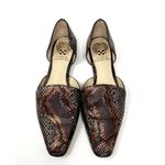Vince Camuto Brown Copper Snakeskin Print Kordie D'orsay Leather Loafers 6.5 Photo 2