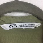 ZARA  Army Green Babydoll Ruffle Button Oversized Mini Dress XS Lightweight Beach Photo 5