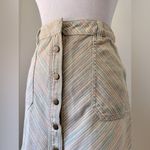 Pilcro and the Letterpress Anthropologie  Multicolored Striped Button Front Skirt Photo 2