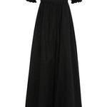 NWT Selkie Hamptons Jumpsuit in Caviar Black Cotton Wide Leg Puff Sleeve XL Photo 0