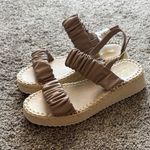 Qupid Ruched Double Strap Sandals Photo 0
