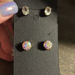 Elegant Gold and Silver Stud Earrings Set Photo 3