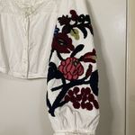 Free People  Meadows Embroidered Top Lace Boho Bishop Sleeve Crop small Photo 5