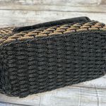 Brighton VTG Purse Janie Shoulder Bag Brown Black Patent Leather Woven Straw Y2k Photo 6