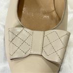 Salvatore Ferragamo Heels Beige Quilted Bow Size 10 Leather Classic Elegant Chic Photo 5